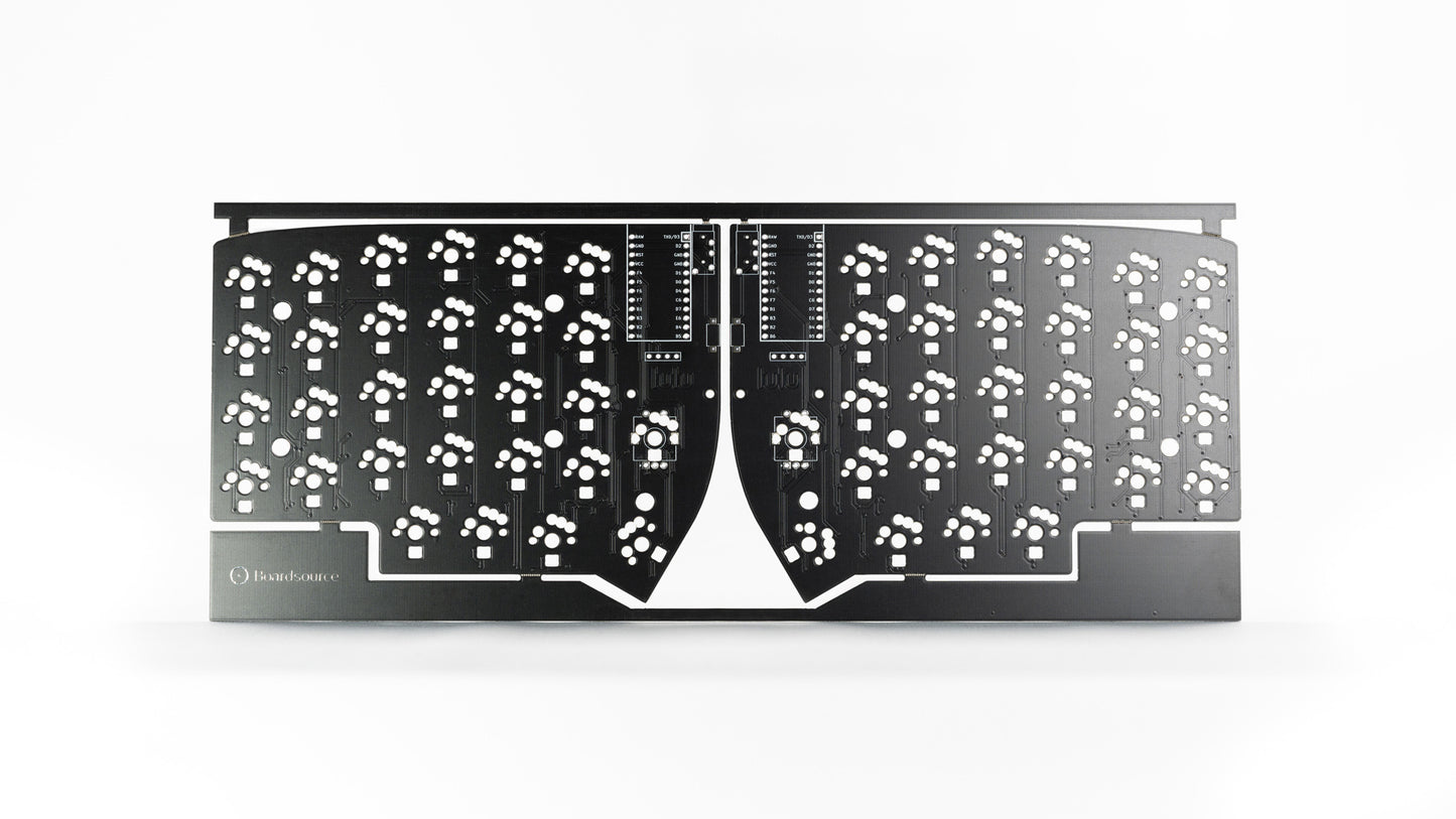 Black Lily58 DIY PCB for split ergonomic keyboards with through-hole component support