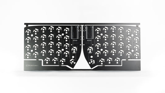 Black Lily58 DIY PCB for split ergonomic keyboards with through-hole component support